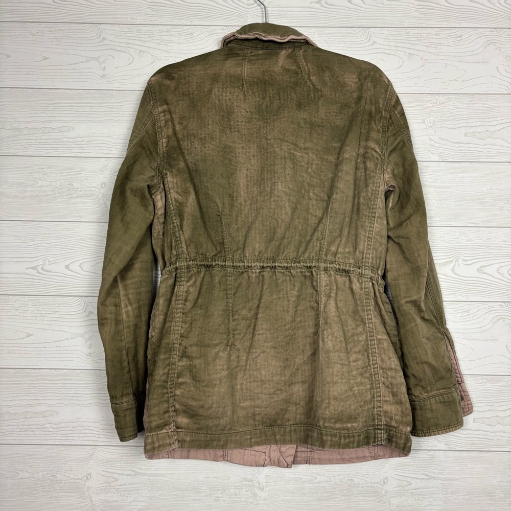 Free People Not Your Brother’s Military Style Jacket Size Small Olive Khaki Moss - Picture 9 of 16